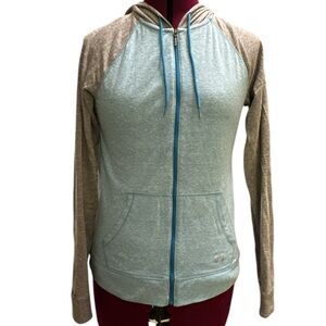 Under Armour zip-up hoodie. Size small. Gray and blue.